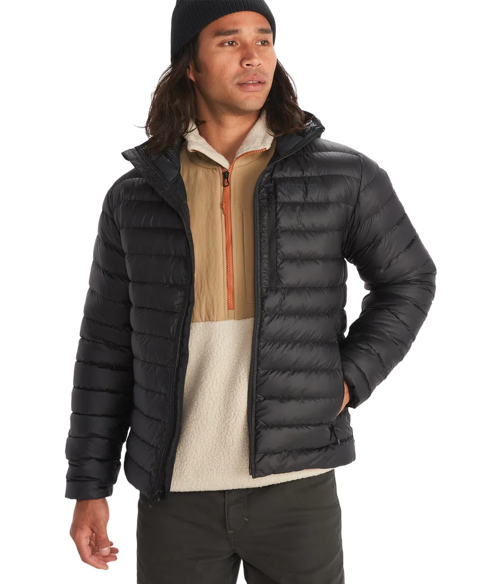 Marmot Herren Highlander Hoody Leichte Daunenjacke, warme Winterjacke, wasserabweisende Steppjacke, winddichte Funktionsjacke, klein packbare Outdoorjacke mit Kapuze (1er Pack)