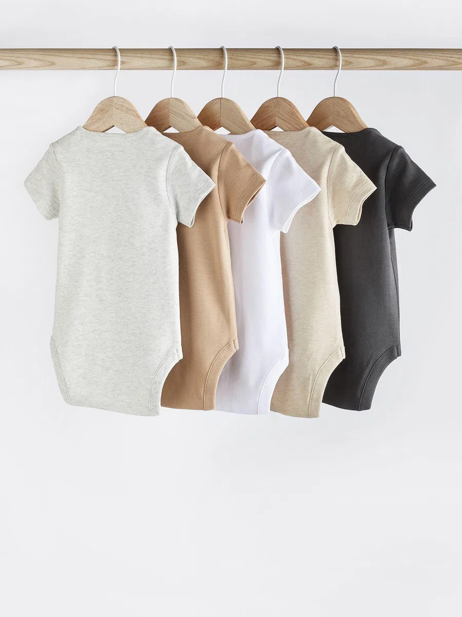 NEXT Baby Essential Kurzärmelige Bodys, 5er-Pack