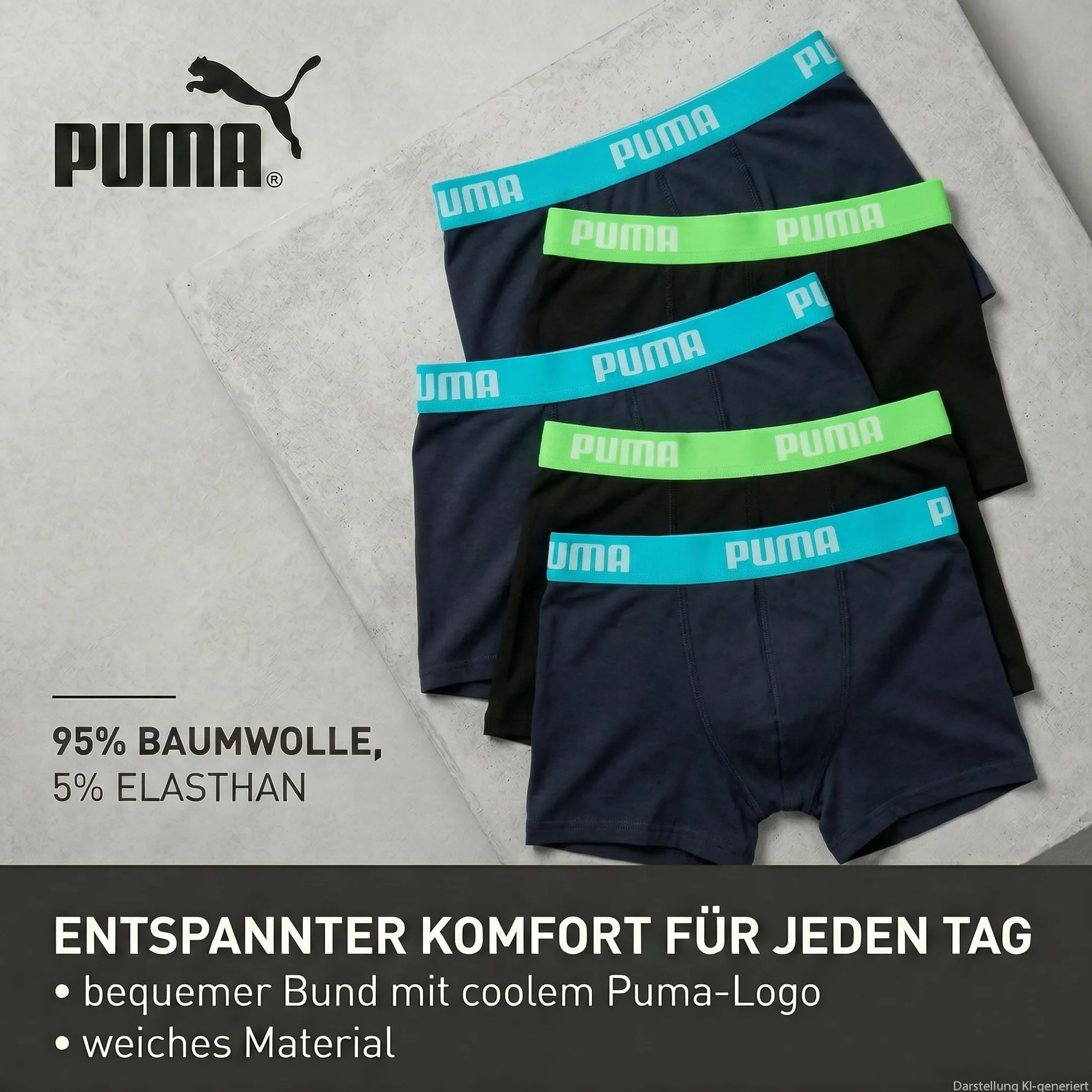 PUMA Boy's Boxer Boxer (Pack of 5)