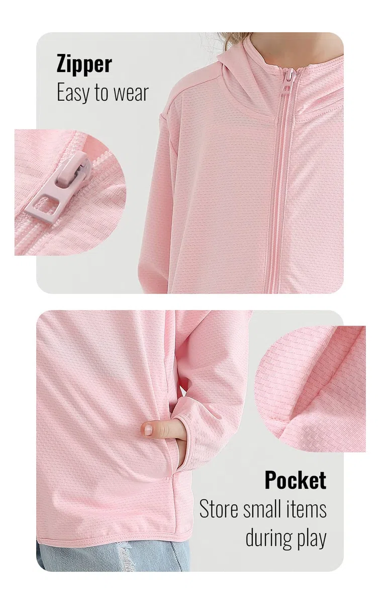 Kinder Athletic Hoodie Dry Fit Sonnenschutz Sweatshirt Daumenlöcher 3–12 Jahre