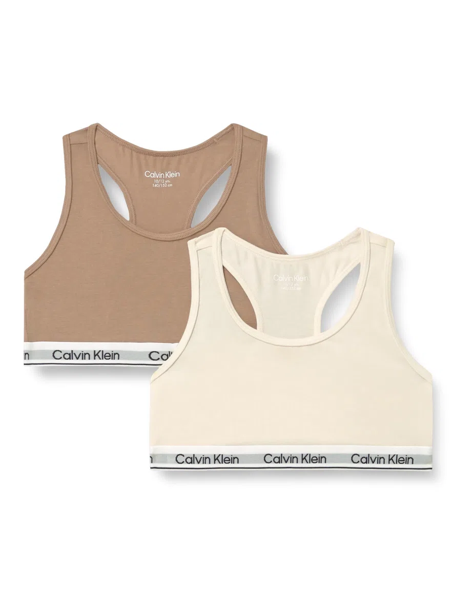 Calvin Klein Mädchen 2er Pack Bralettes mit Logobund