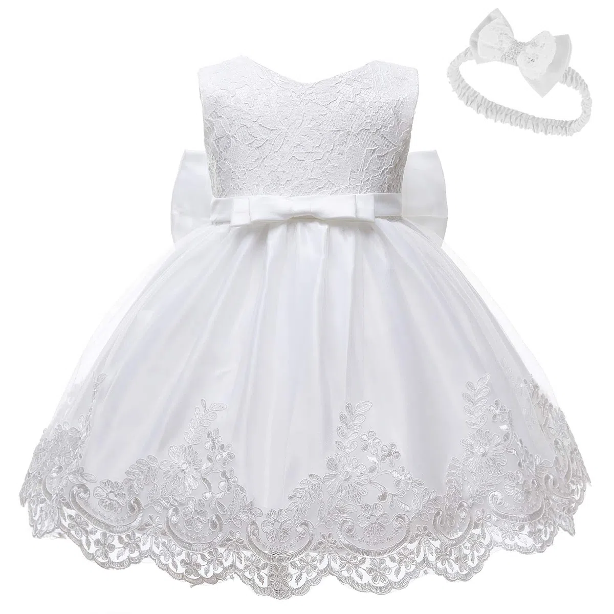 LZH Baby Mädchen Spitzenkleid Bowknot Blume Kleider Hochzeitswettbewerb Taufe Tutu Kleid