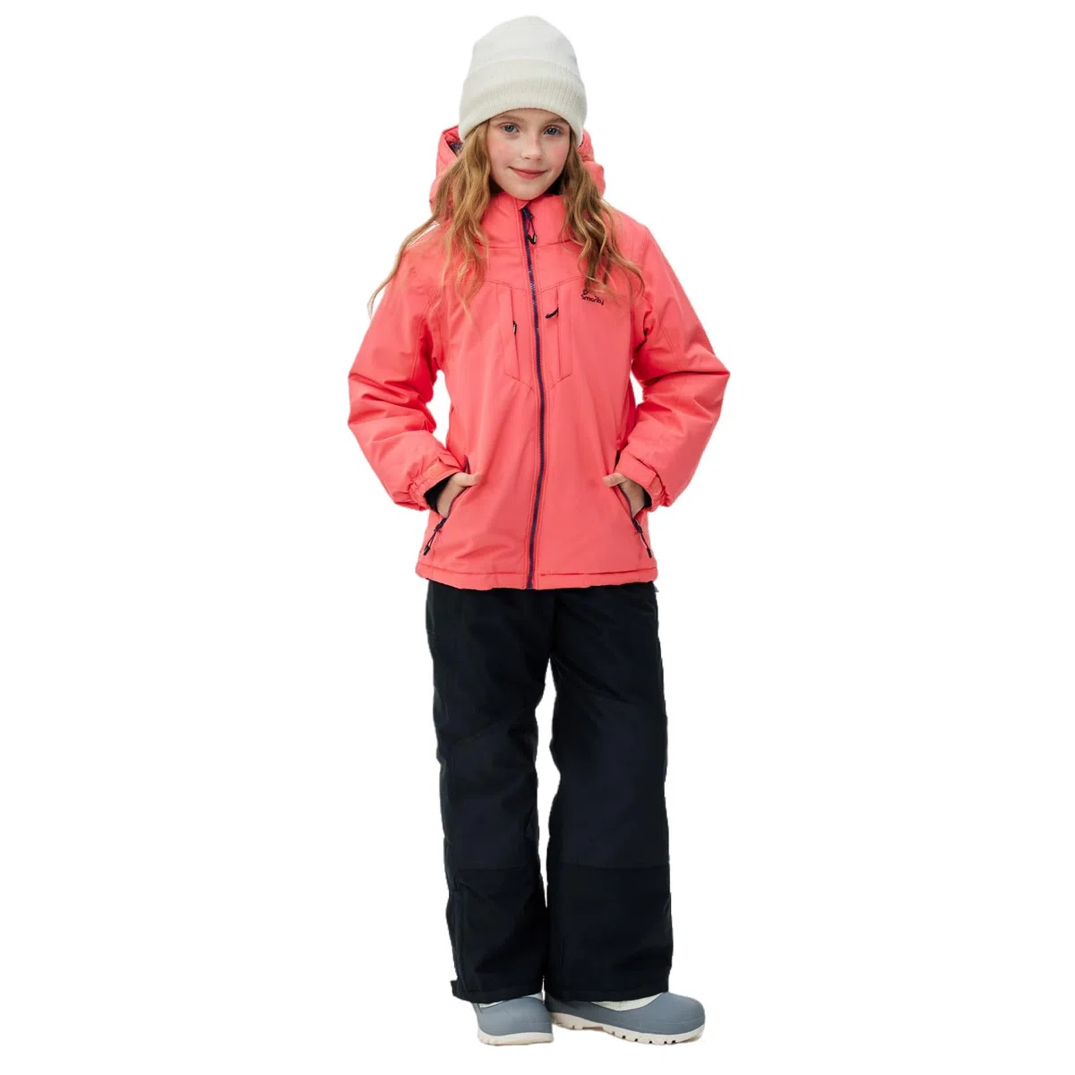 SMONTY SNOWER Mädchen Schneeanzug mit abnehmbarer Kapuze, Skianzug, extra warm, Winteranzug