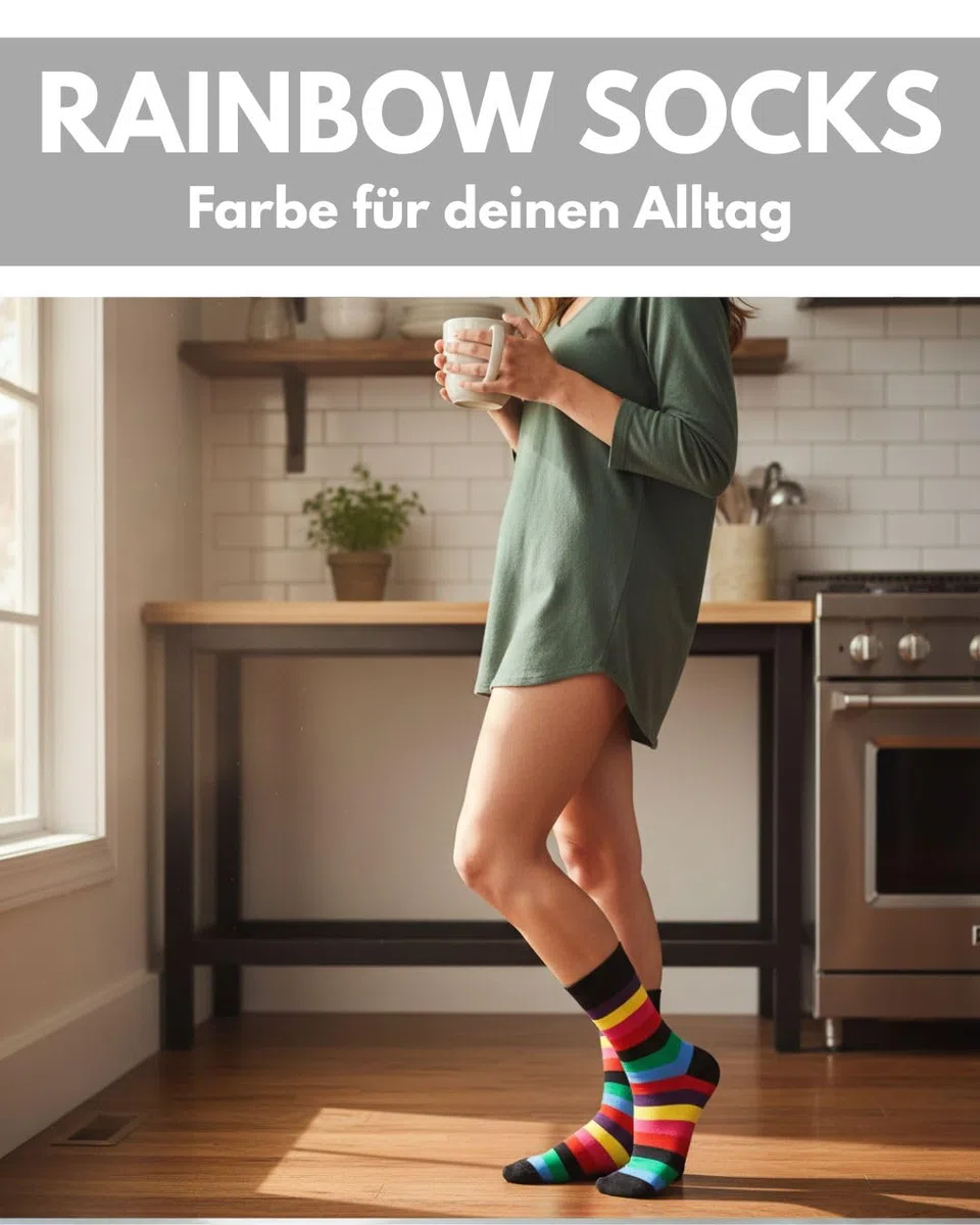 Damen Socken Ringel Bunt Geringelt Baumwolle mit Komfortbund ohne Naht (6 oder 12 Paar)