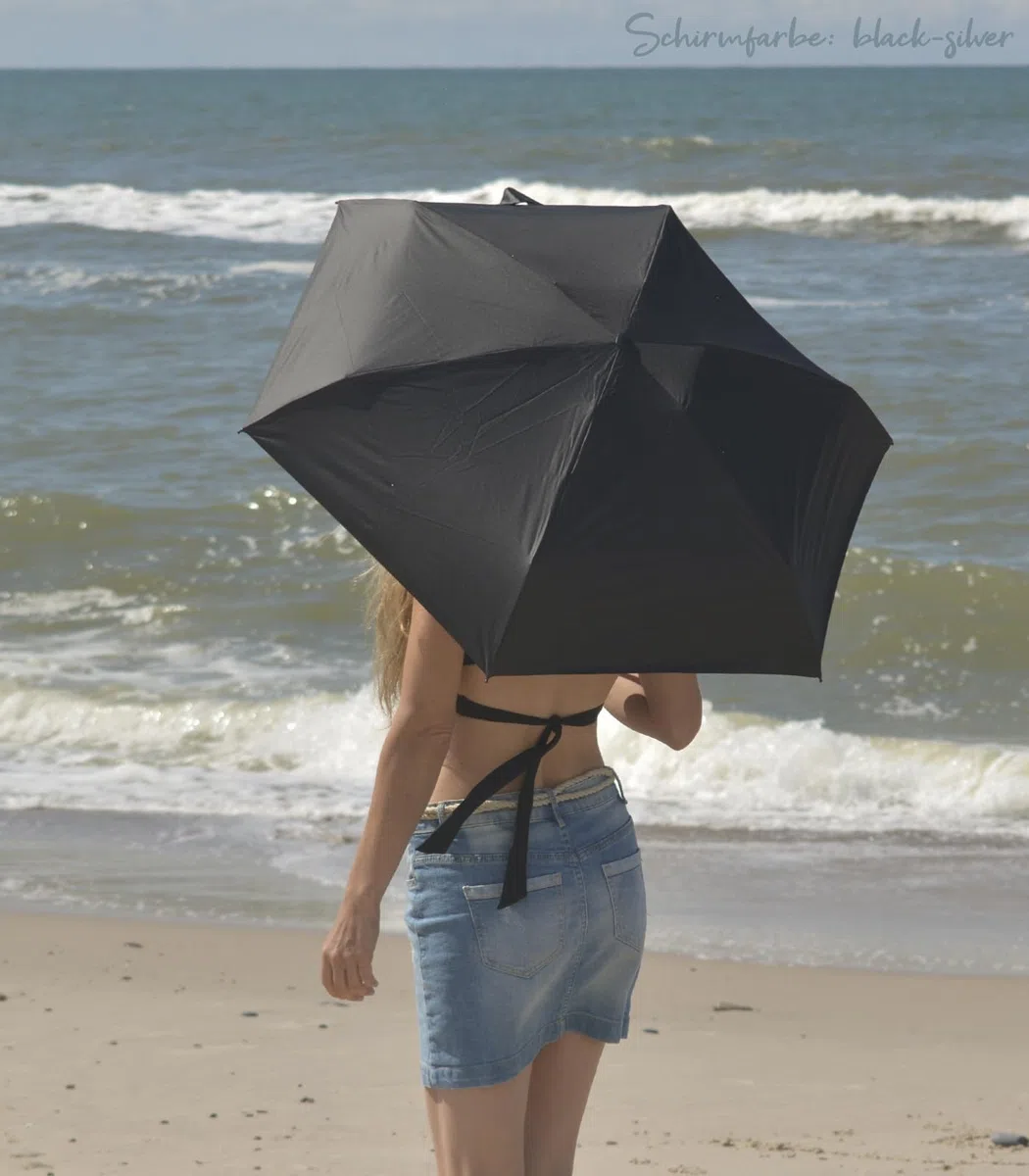 iX-brella Super Mini Sonnen-Regenschirm mit UV- und Hitzeschutz - Silver Coating - Mint