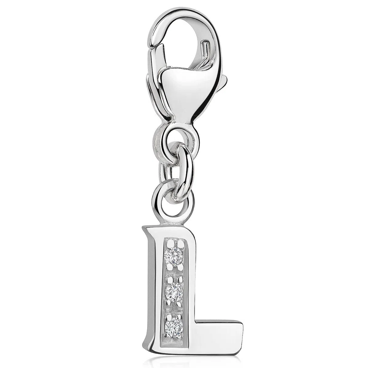 MATERIA by Matthias Wagner Buchstaben Anhänger Silber 925 mit 3 Zirkonia - Alphabet Charms
