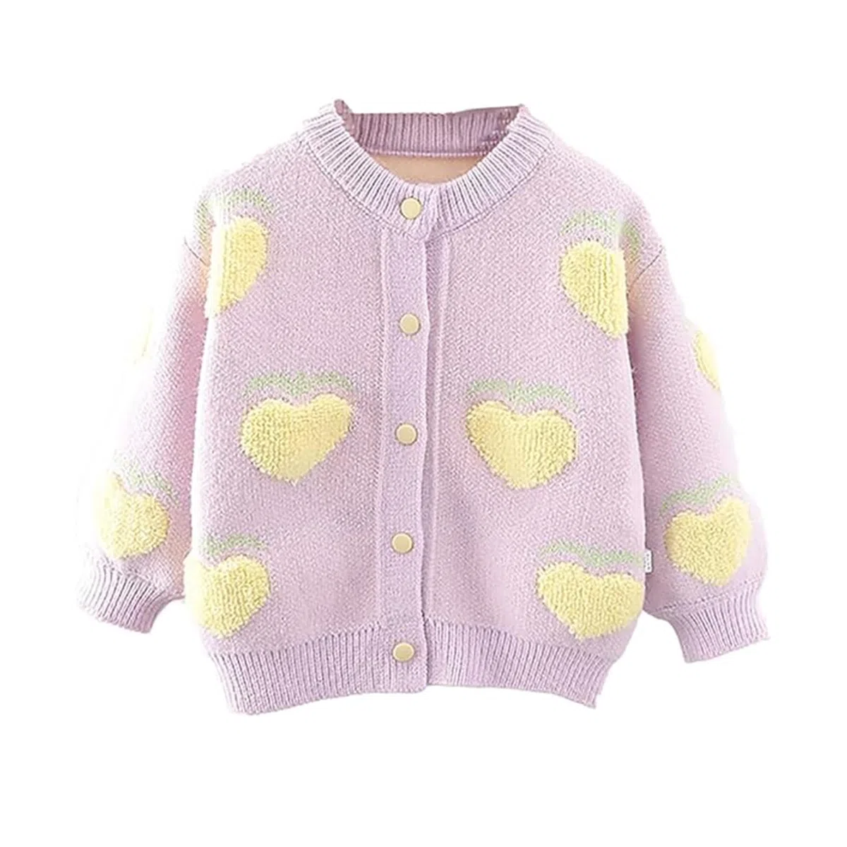 Verve Jelly Neugeborenes Baby Mädchen Herz Pullover Knopf gestrickt Pullover Strickjacke Kleinkind Herbst Strickjacke Jacken Valentinstag Outfits Kleidung