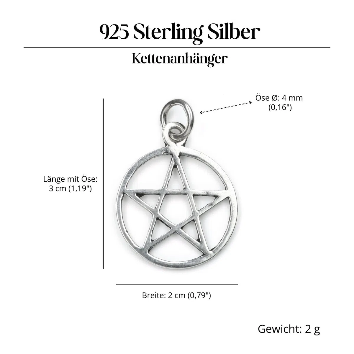 Silberschmuck Anhänger Pentagramm Schmuck 925 Sterling magischer Drudenfuß Silberanhänger