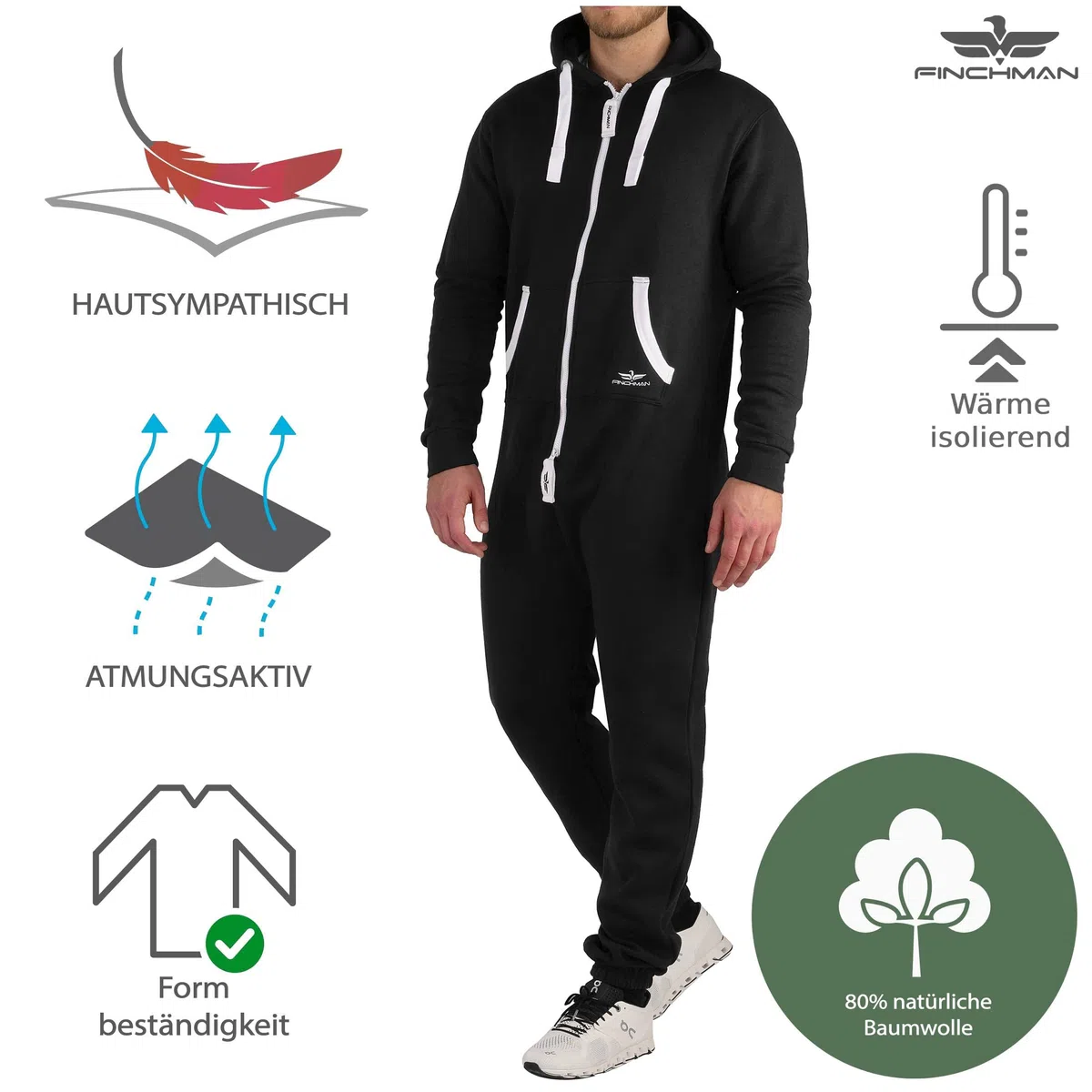 Finchman FMJ18 Herren Jumpsuit Jogger Jogging Anzug Trainingsanzug Overall Hausanzug Warm Winter