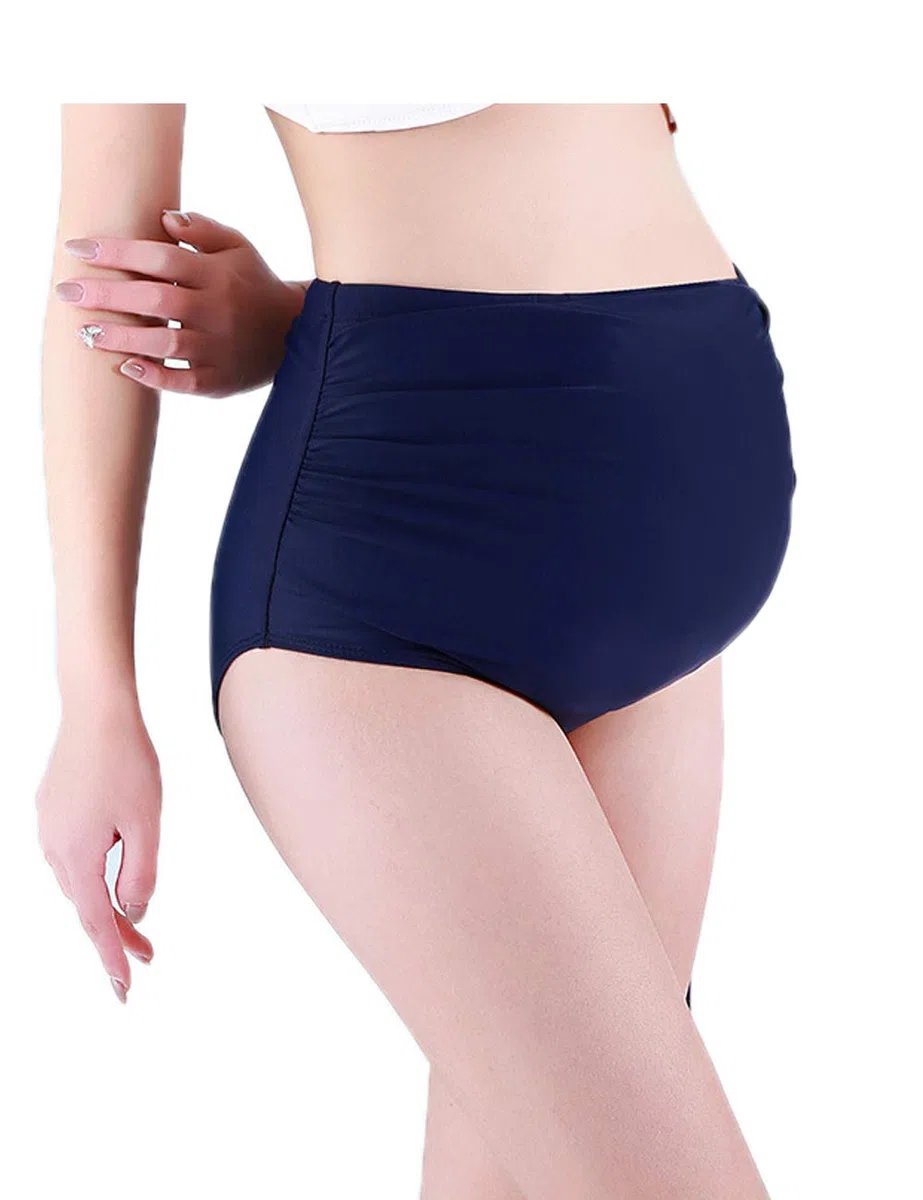 Damen Umstands-Badehose Einfarbig Bikini Tankini Badeanzug Schwangere Slip Separates