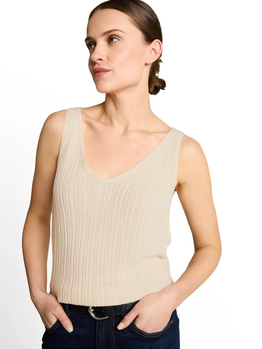 TOM TAILOR Damen 1050560 Stricktop mit V-Ausschnitt