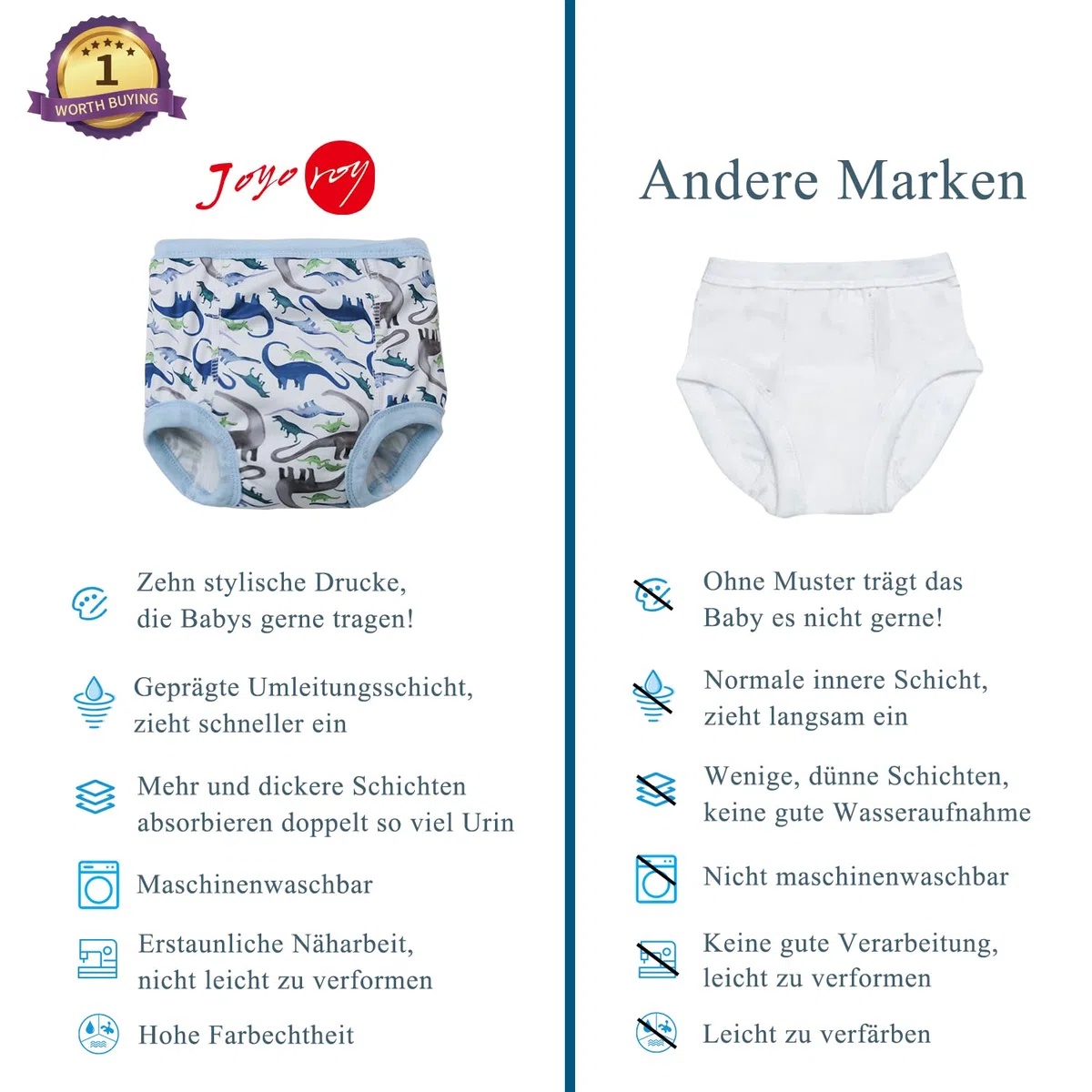 Joyo roy töpfchen Trainingshose Windelhosen Kinder töpfchentraining Hose windelhöschen für Kinder trainerhosen töpfchentraining trainingsunterhosen Kinder 2-6Jahre