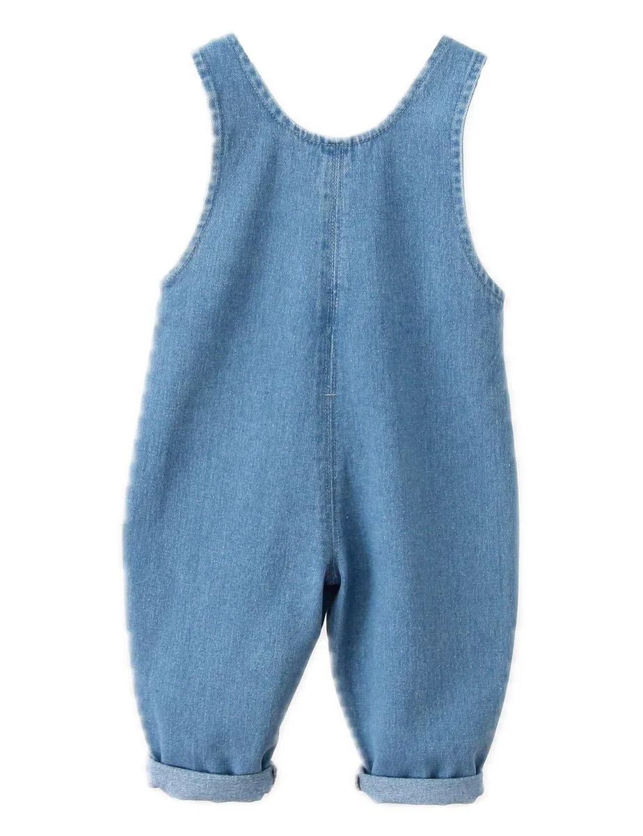 Echinodon Baby Jeans-Latzhose Denim Hose Kleinkind Jeanshose Baumwolle Hose Jungen Mädchen