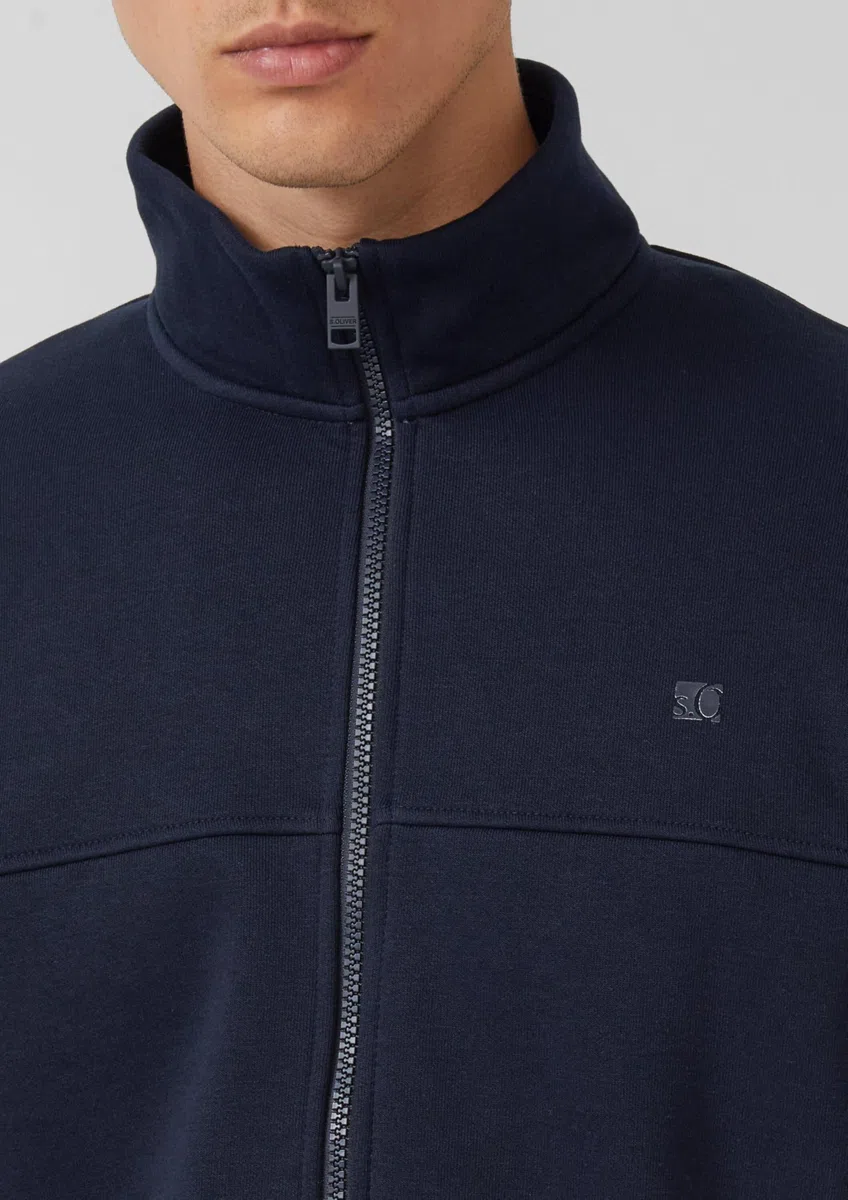 s.Oliver Sweatjacke mit Stehkragen und Eingrifftaschen