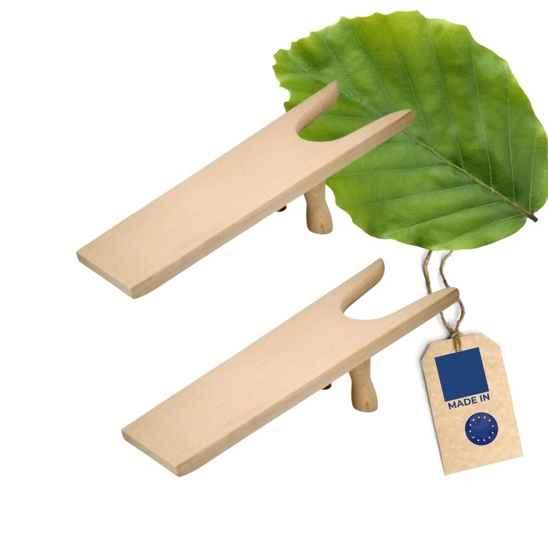 2X HOFMEISTER® Stiefelknecht aus Holz, 32,5 cm, Gummi-Stiefel bequem alleine ausziehen, praktischer Stiefelzieher aus Deutschland, Schuh-Zubehör für Reiterstiefel aus Buche (1 Stück)