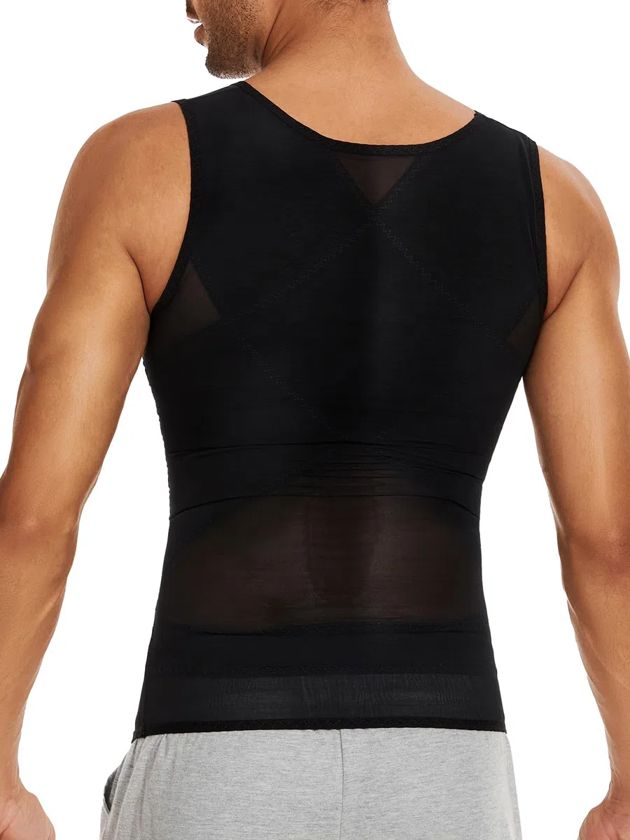 SLIMBELLE Shapewear Unterhemd Herren Bauchweg Kompression Unterwäsche Tank Top Herren Kompressionsshirt Body Shaper mit Tummy Control Taille Gürtel