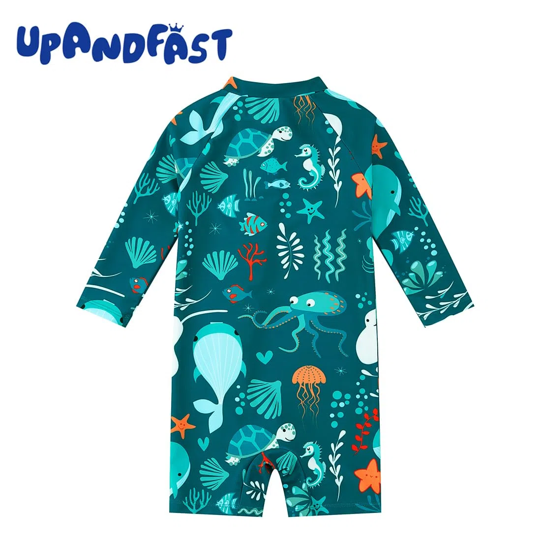 upandfast Baby Badeanzug mit Schrägem Reißverschluss UPF 50+ Badebekleidung für Baby Junge/Mädchen