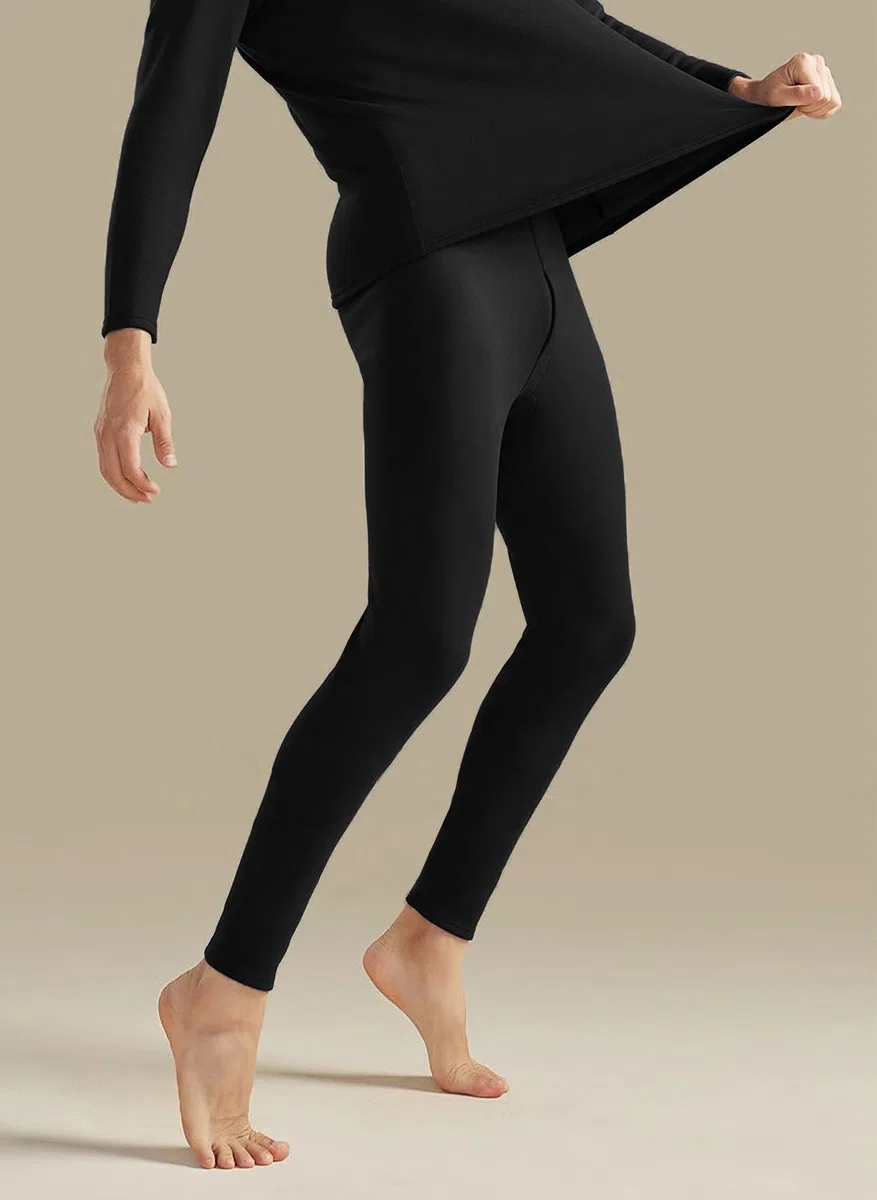 Gefütterte Thermounterhose aus Baumwolle - Extra Warme Herren Thermo Unterhosen - Lange Winter Skiunterwäsche mit Fleece