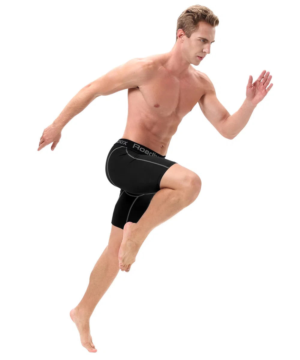 Roadbox 1, 2 oder 3 Pack Herren Kompressionsshorts, Schnelltrocknendes Base Layer Unterhose Tights Kurz Laufunterwäsche