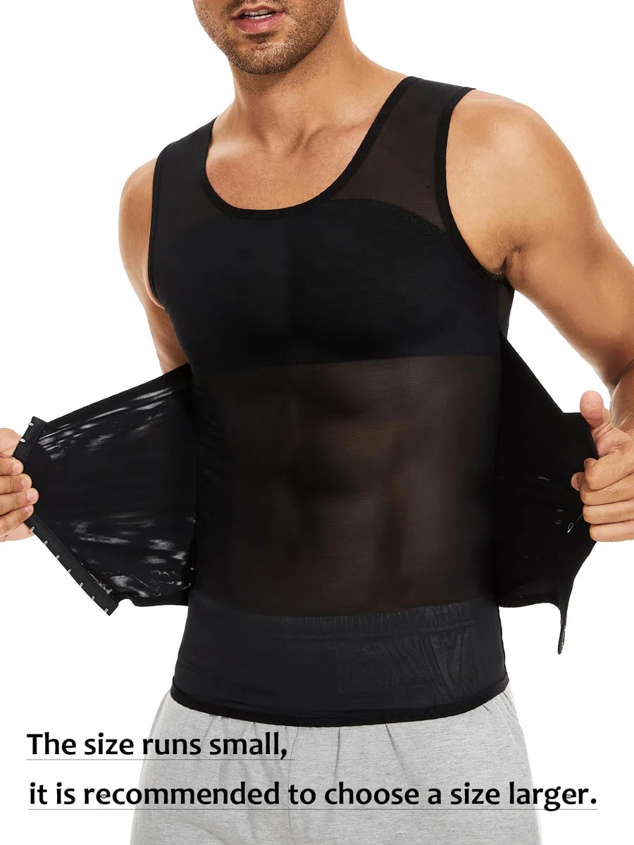 SLIMBELLE Shapewear Unterhemd Herren Bauchweg Kompression Unterwäsche Tank Top Herren Kompressionsshirt Body Shaper mit Tummy Control Taille Gürtel