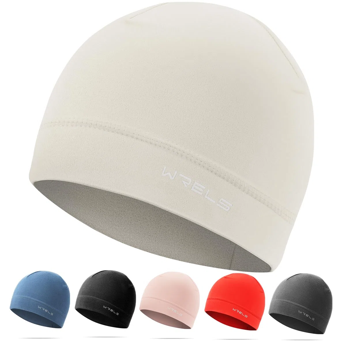 WRELS Wintermütze zum Laufen, Thermo, dehnbar, Totenkopfkappen, leicht, für Radsport, Sport, für Herren und Damen