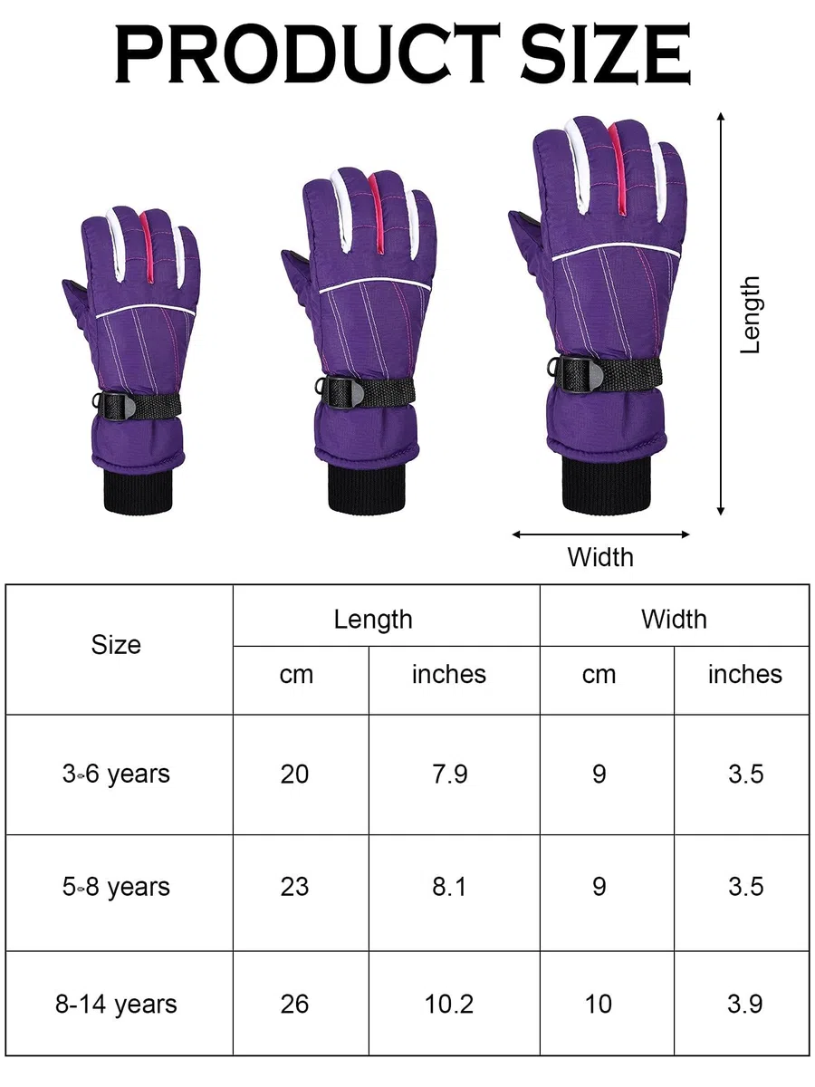 Geyoga 2 Paar Kinder Winter Skihandschuhe Schneehandschuhe Wasserdichte Kinder Snowboard Handschuhe