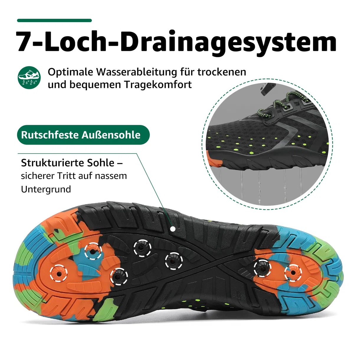 SAGUARO Badeschuhe Damen Herren Wasserschuhe Schwimmschuhe Schnelltrocken Aquaschuhe Strandschuhe Leicht Neoprenschuhe Surfschuhe rutschfeste Tauchschuhe Wassersportschuhe, 35-48 EU