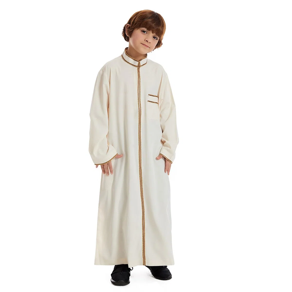 Muslimische Kaftan Kinder Jungen – Islamische Gebetskleidung Abaya Robe, Langarm Arabischer Kleidungsstil aus Dubai, Muslimisches Kleid Kaftan Gewand für religiöse Feste & Alltag