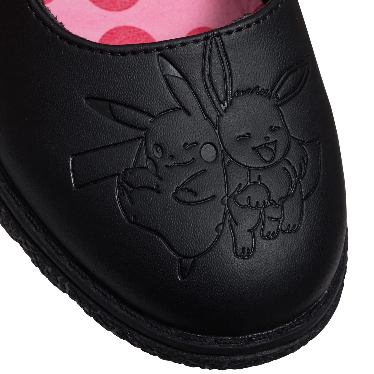 Mädchen-Pokemon-Schulschuhe für Kinder, Pikachu Evoli, Schwarz, leicht zu befestigende Loafer-Schuhe mit starker Sohle