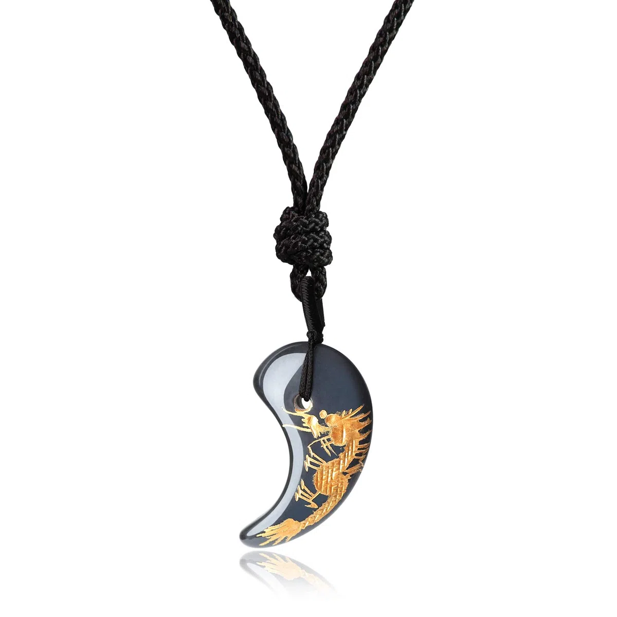 COAI Unisex Edelstein Kette mit Japanischem Magatama Anhänger