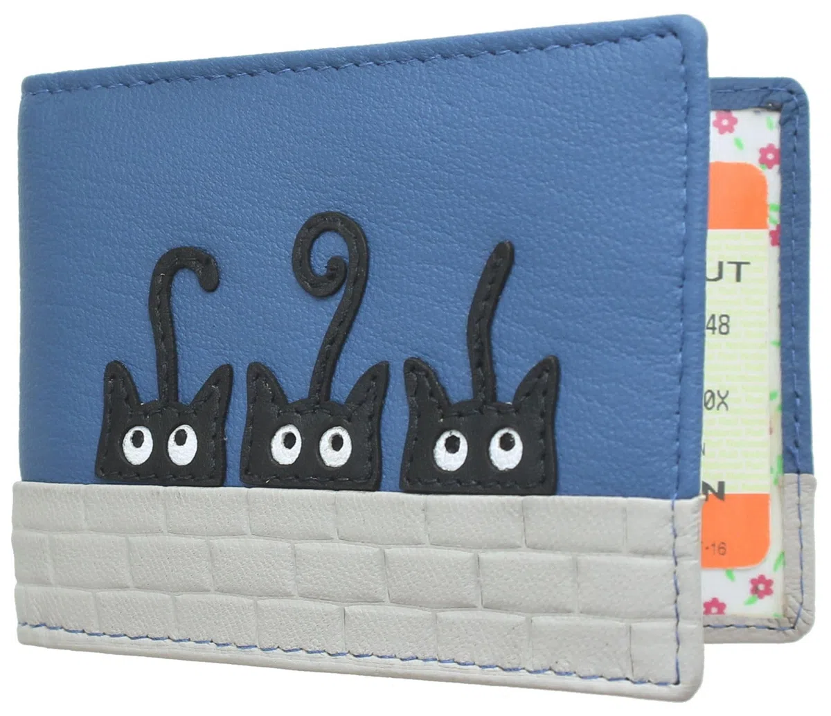 Mala Leather Peek a Boo Cats Reisekarten-/Saisonkartenhalter 693TC_01, blau, Einheitsgröße, Modern