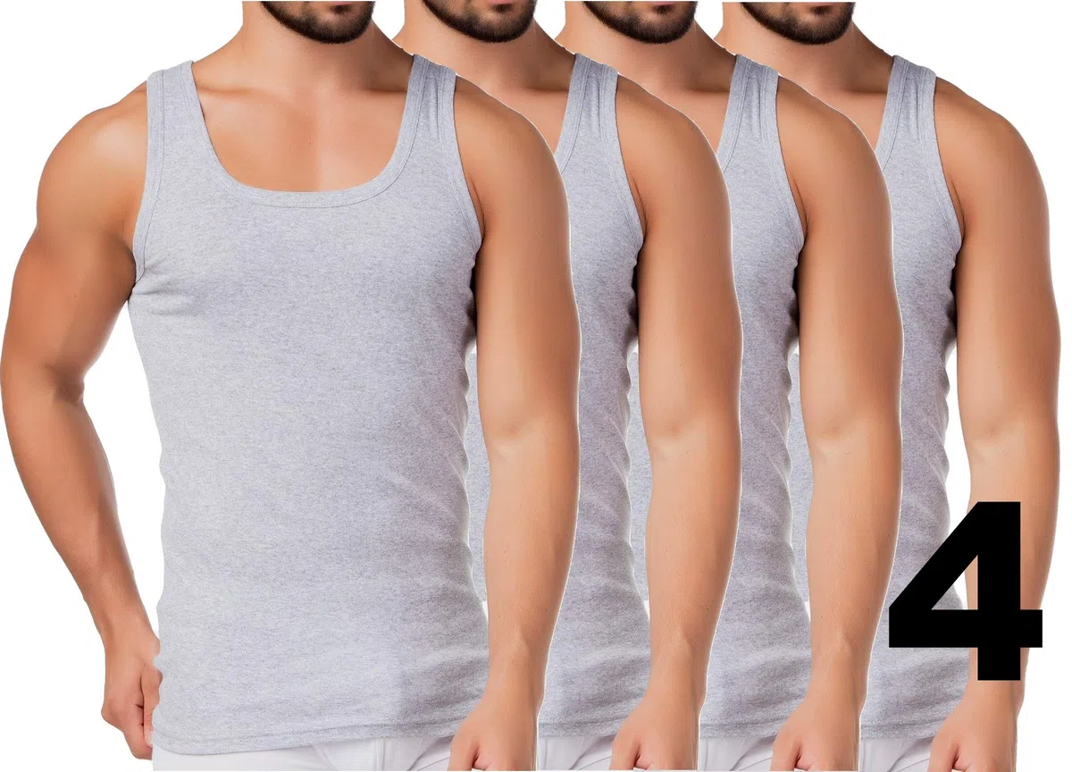BestSale247 2er oder 4er Pack Herren Classic Unterhemden, Achselhemden, Tank Top, Feinripp (glatt) -100% Baumwolle
