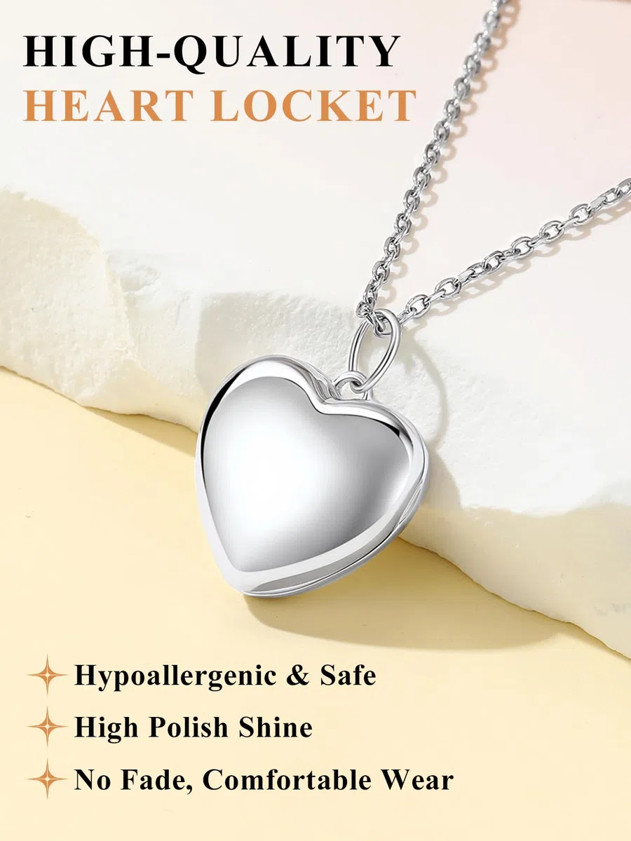 Custom4U Medaillon zum Öffnen für 1/2 Fotos – 925 Sterlingsilber/14k vergoldet Personalisierte Halskette mit Bild Herz/Oval/Rund Amulett zum Öffnen, Fotogeschenke für Mutter Ehefrau Freundin