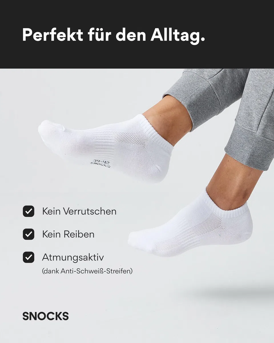 Snocks Sneaker Socken Herren & Damen 6er Set Gr. 35-50 Kurze Socken Baumwolle