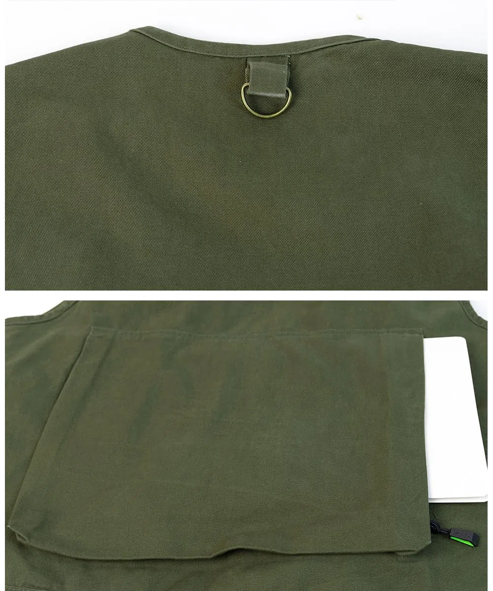 Herren Outdoor Weste mit Vielen Taschen Jagdweste Anglerweste Multifunktionsweste Arbeitsweste Baumwolle Safari Weste Fischerweste mit Reißverschluss