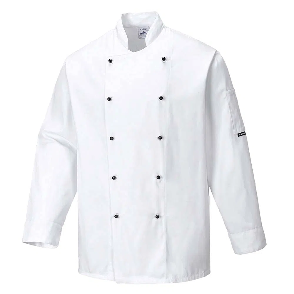 PORTWEST C834 - Somerset Kochjacke, 1 Stück, XL, Weiss, C834WHRXL