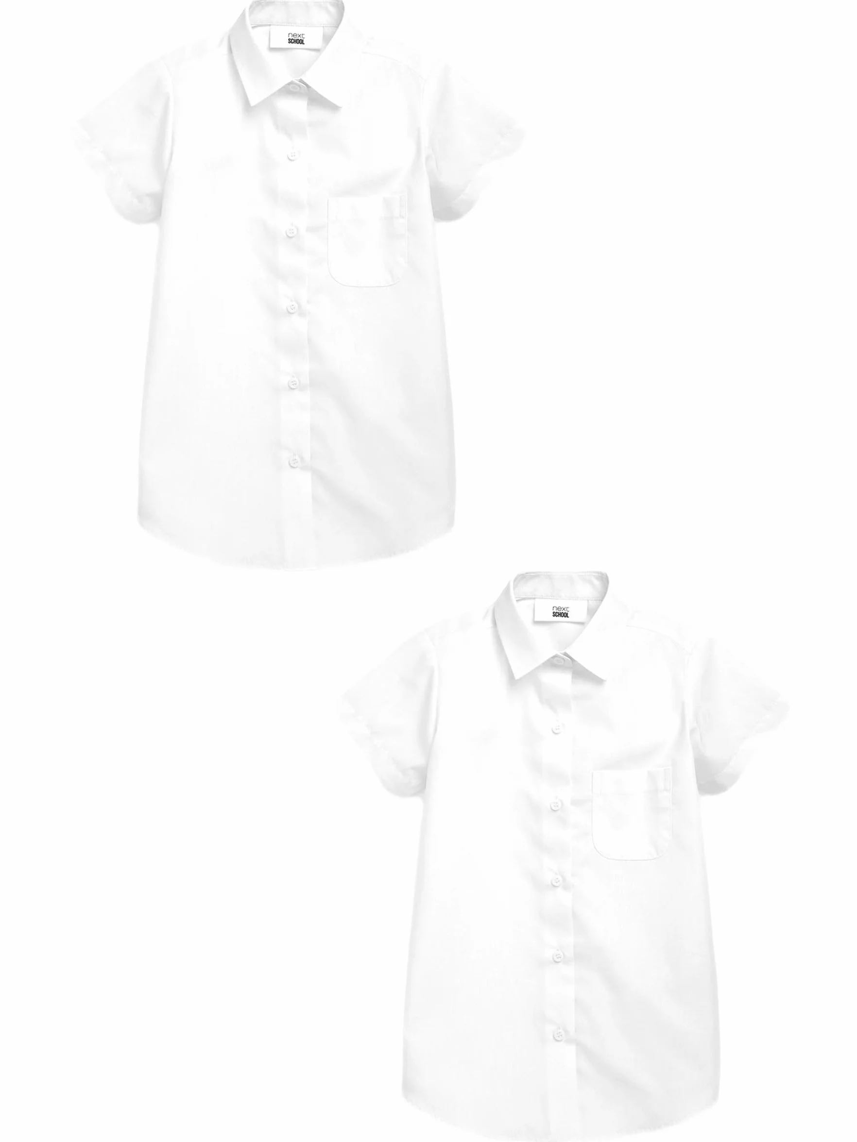 NEXT Mädchen Kurzarmhemden (3-17 Jahre) - Slim Fit, 2er-Pack