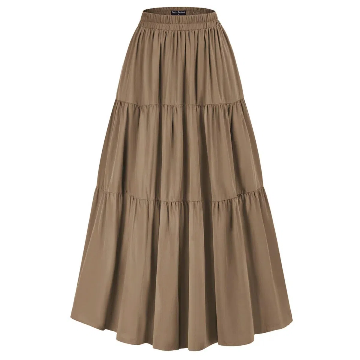 Damen-Stufenrock, elastisch, hohe Taille, Swing-Rock, Vintage-Damenrock, unregelmäßiger Saum, Volants, Lange Röcke, Persischgrün, XXL