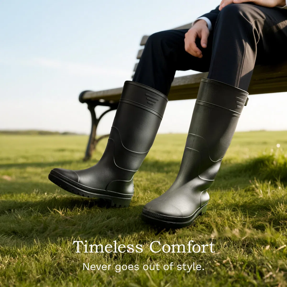 Bruno Marc Gummistiefel Herren Halbhoch Arbeitsschuhe Wasserdicht Regenstiefel für Gartenarbeit Hundespaziergänge Auto Waschen