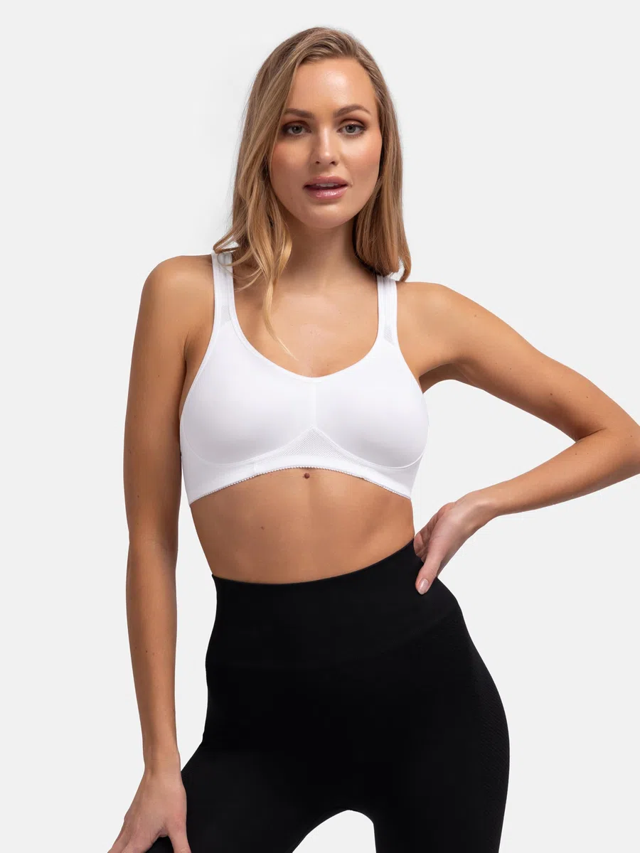 Dorina Damen Sport BH, Flex D1901A, Schwarz Weiß