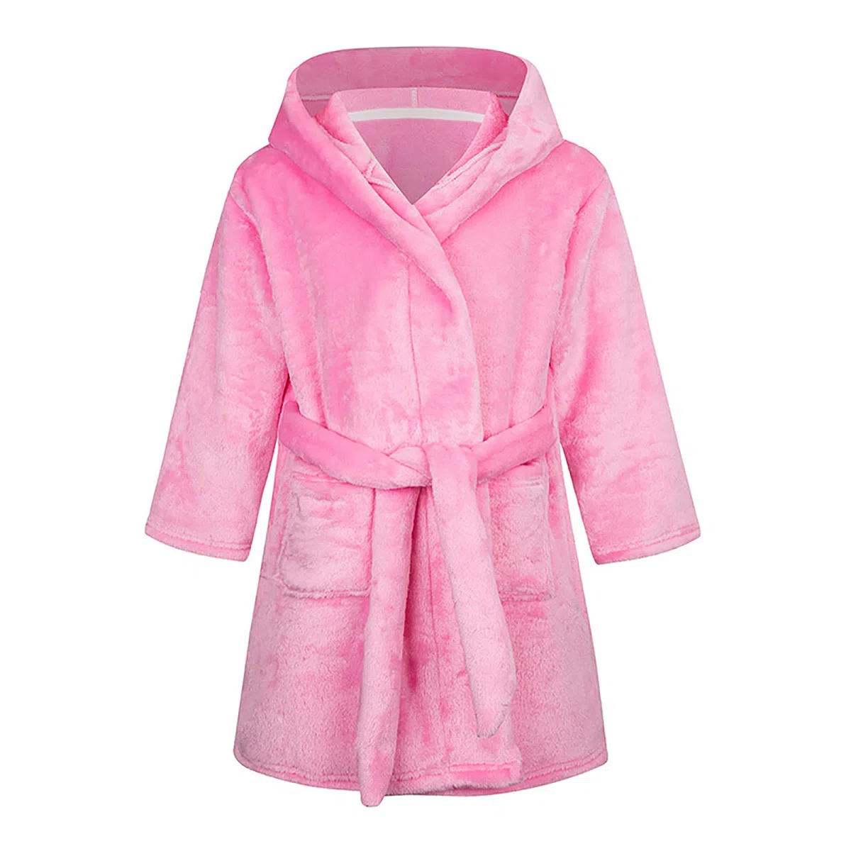 Bademantel für Mädchen, einfarbig, mit Kapuze, Flanell-Fleece-Bademantel für Jungen