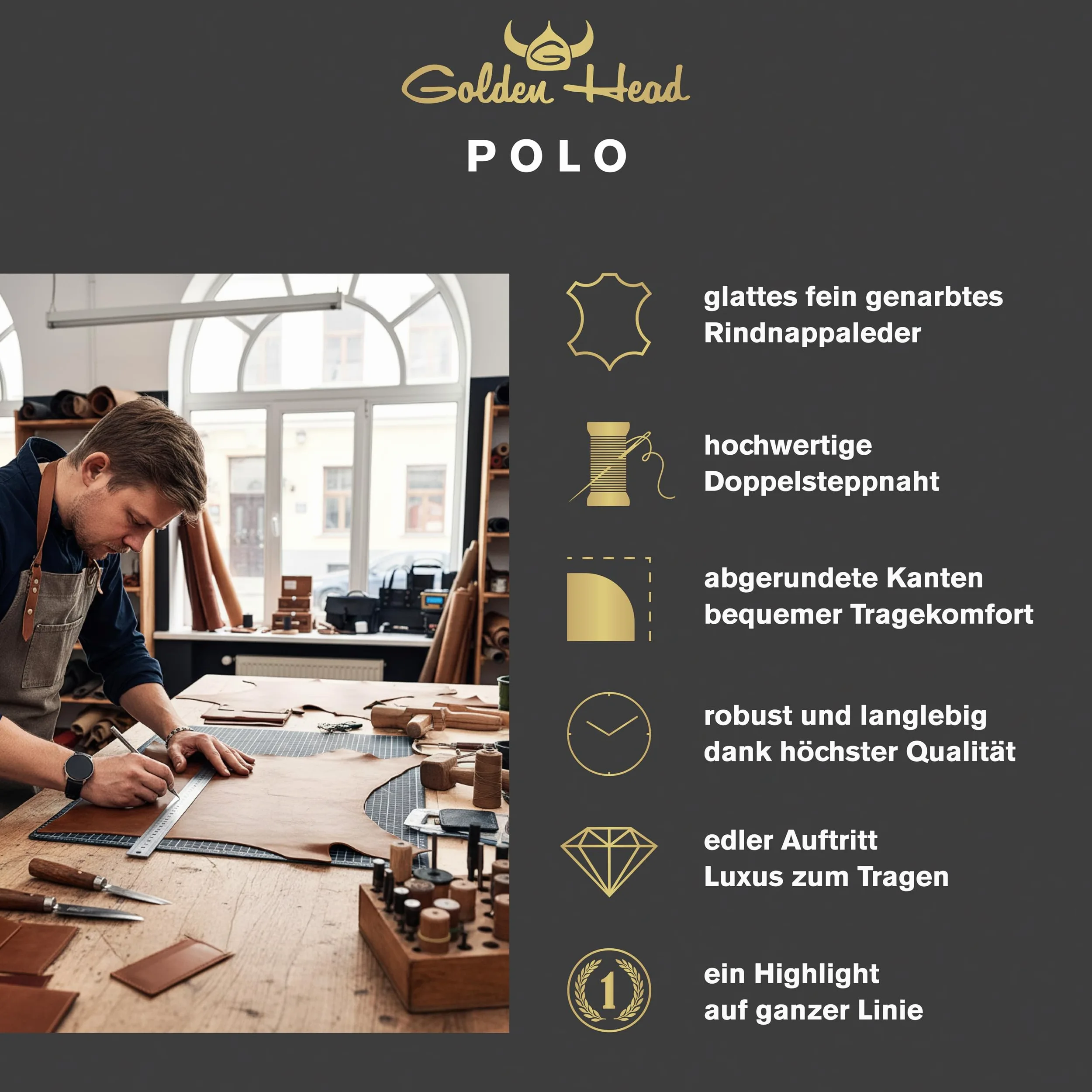 Golden Head Polo Zipped Key Case