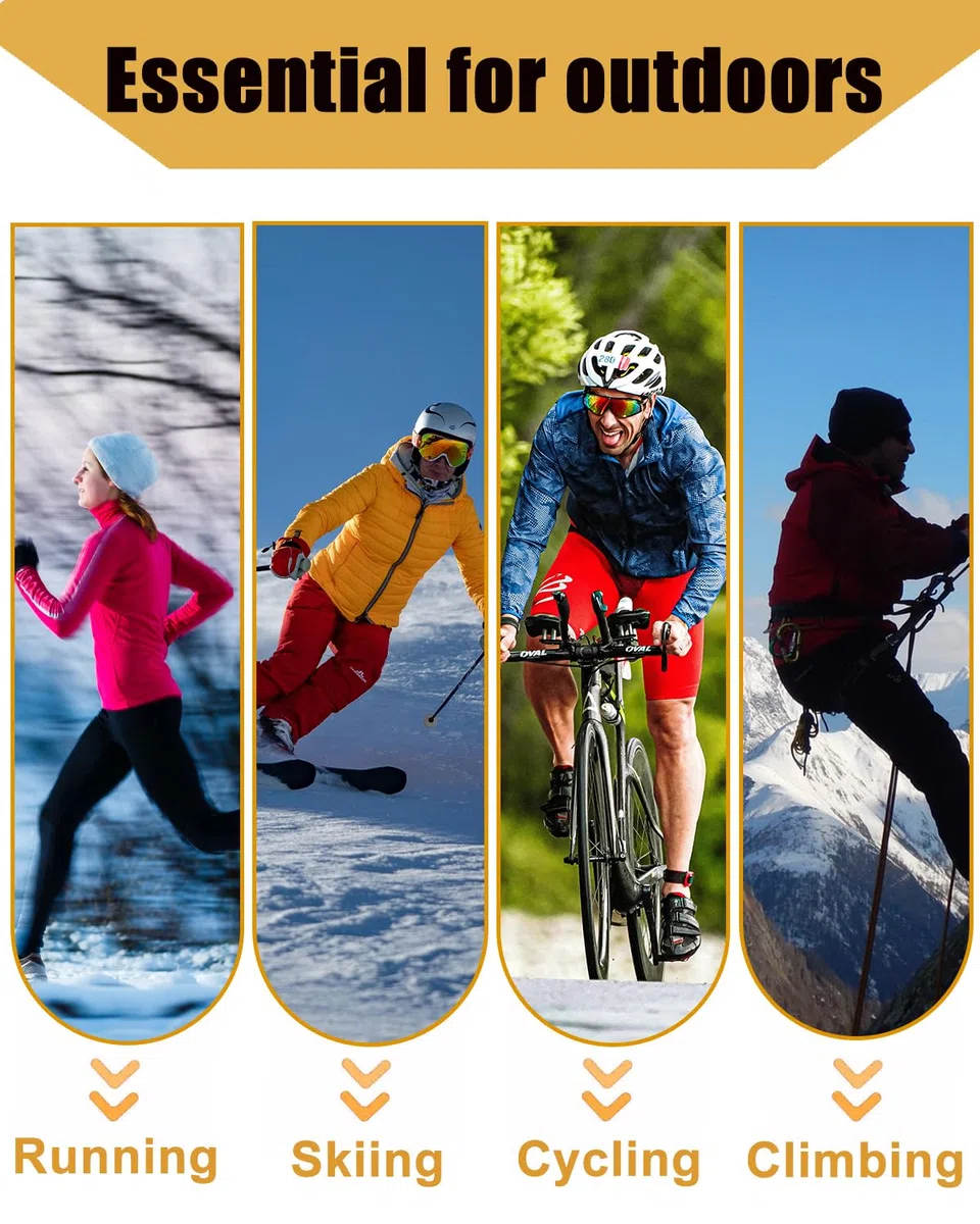 WRELS Wintermütze zum Laufen, Thermo, dehnbar, Totenkopfkappen, leicht, für Radsport, Sport, für Herren und Damen
