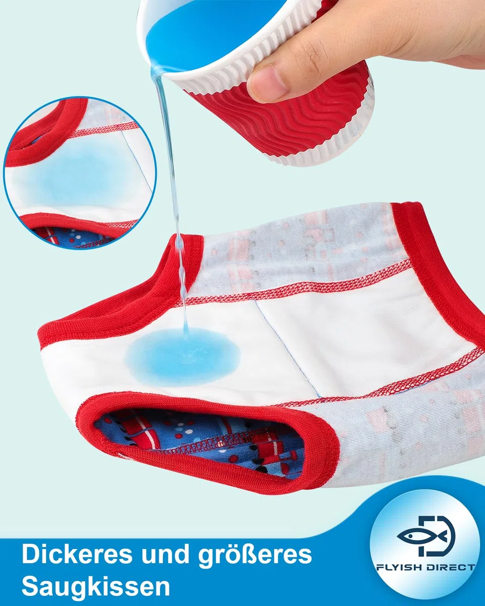 FLYISH DIRECT Töpfchen Trainingshose, 6er Kinder Töpfchentraining Unterwäsche für Jungen und Mädchen, Kinder Töpfchen-Trainingshosen