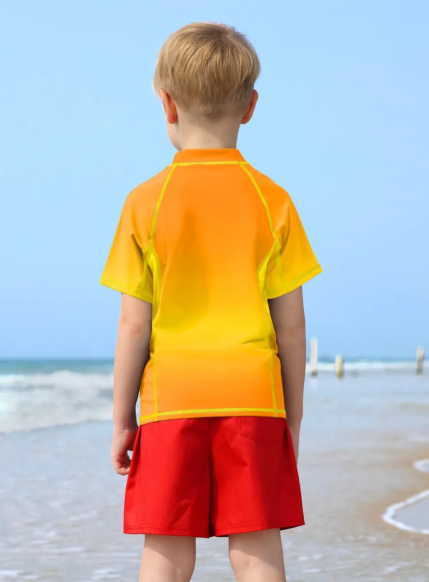 BesserBay Jungen Rashguard Shirt UPF 50+ Kurzarm Schwimmshirt Top UV-Shutz 110-160