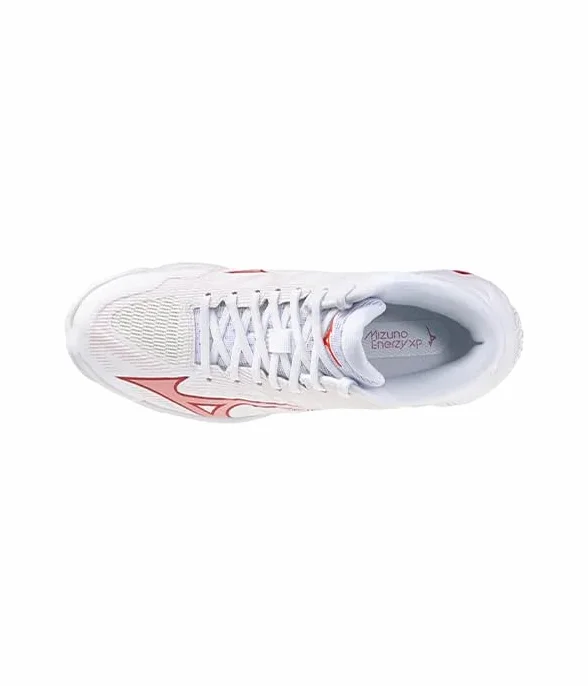 Mizuno Wave Lightning Elite MD Damen-Sneaker, Weiß/Rot, 2026