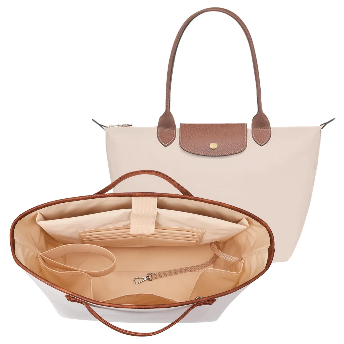 KALIDI Handtaschen Organizer für Longchamp Le Pliage,Taschenorganizer Longchamp Taschen Organizer Wasserdicht mit Multifunktionalen Taschen Großes