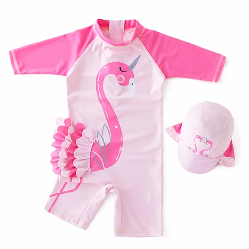 Vine Badebekleidung Baby UV Schutz Mädchen Langarm Badeanzug Einteiliger uv Badebekleidung mädchen 1-7 Jahr