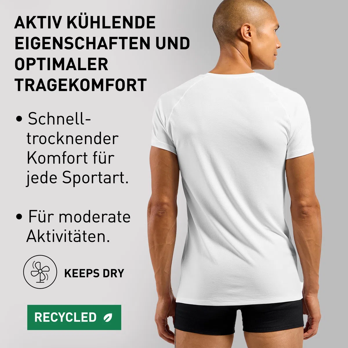 Odlo Herren Unterhemd Kurzarm Active F-Dry Light | Funktionsshirt