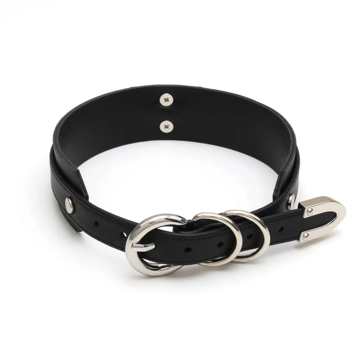 Damen O Ring Choker Halsband Kunstleder Halskette für Frauen